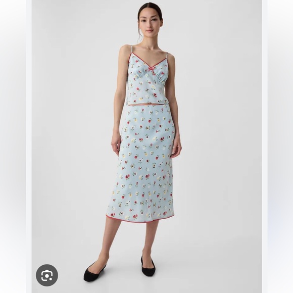 Doen Gap Floral Midi Slip Skirt - Picture 1 of 3